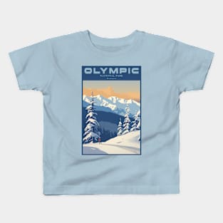 Olympic National Park Vintage Travel Poster Kids T-Shirt